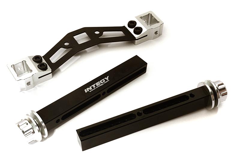 C27964SILVER Adjustable Rear Body Mount & Post Set for Traxxas 1/10 E-Maxx Brushless 4914R - Image 1