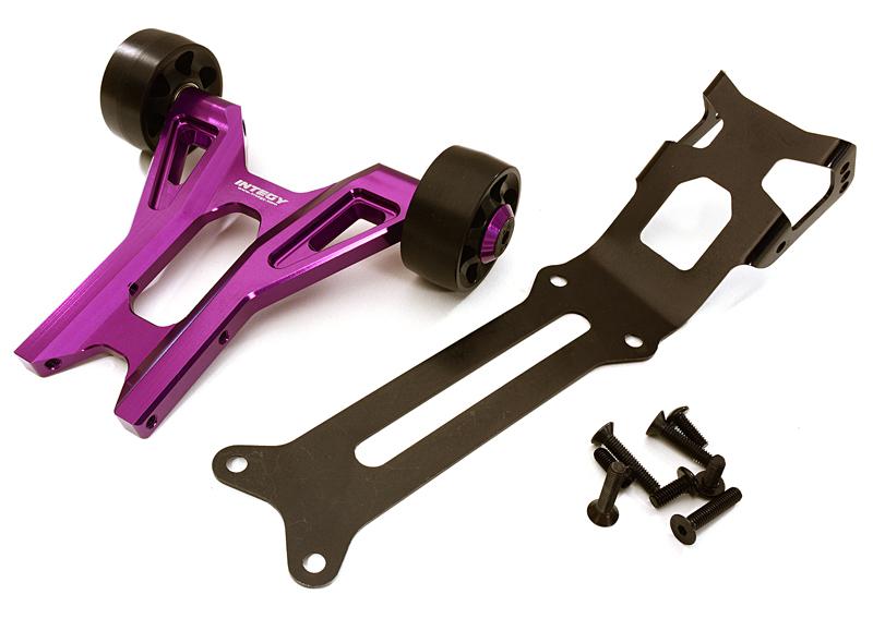 C27985PURPLE Billet Machined Wheelie Bar Kit for Traxxas X-Maxx 4X4 - Image 1
