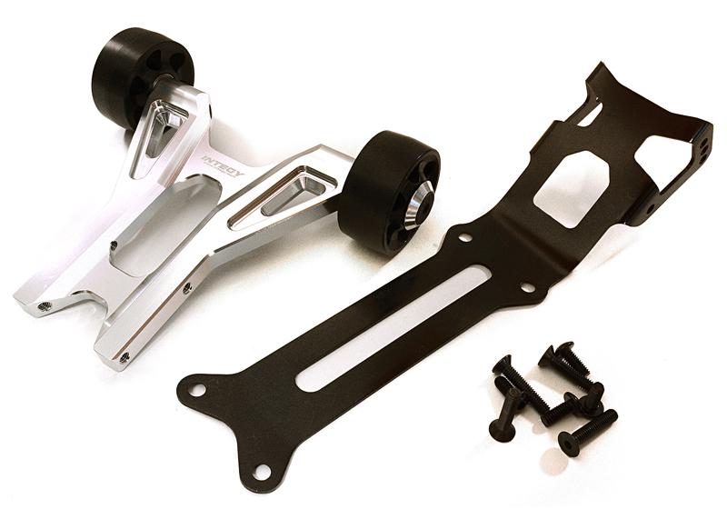 C27985SILVER Billet Machined Wheelie Bar Kit for Traxxas X-Maxx 4X4 - Image 1