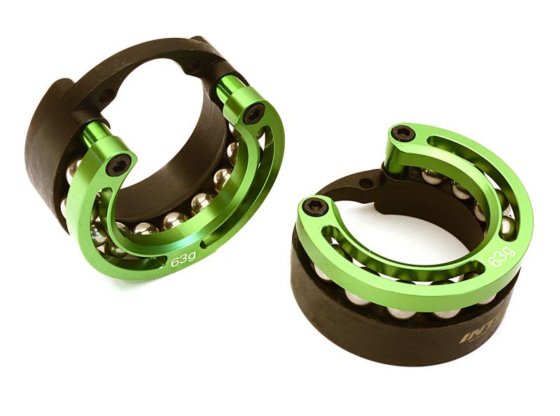 C27997GREEN Billet Machined Counterweight (2) for Traxxas TRX-4 Scale & Trail Crawler - Image 1