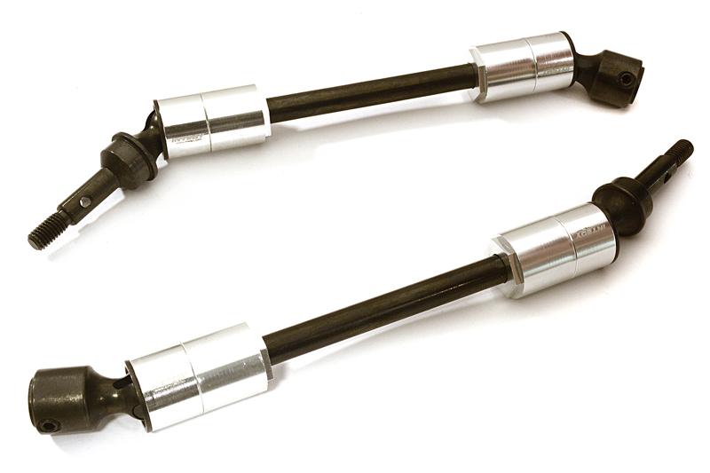 C28003SILVER Machined Universal Drive Shafts for Traxxas 1/10 E-Revo (-2017), E-Maxx 5451X - Image 1