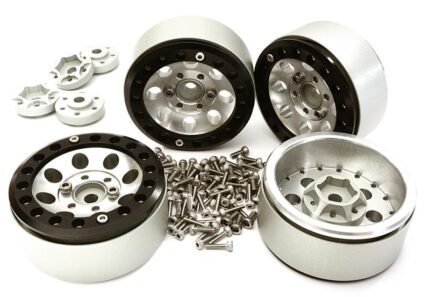 Billet Machined 1.9 8H Spoke Wheels w/ 0 & +3 Adapters for Traxxas TRX-4