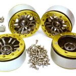 Billet Machined 1.9 Dual 6 Spoke Wheels w/12mm Hex Adapters for Traxxas TRX-4