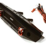 Black Realistic Rear Alloy Bumper with LED for Traxxas TRX-4 with 43mm Mount