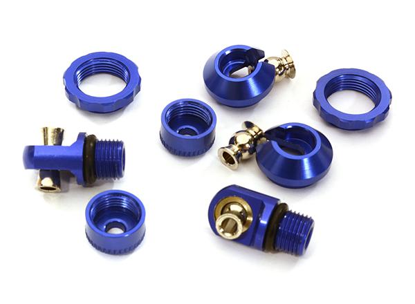 C28055BLUE Billet Machined Anodized Shock Parts for Traxxas TRX-4 Scale & Trailer Crawler - Image 1