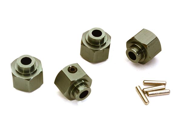 C28056GUN 12mm Hex Wheel (4) Hub 8mm Thick for Axial 1/10 Wraith 2.2 & RR10 Bomber 4WD - Image 1