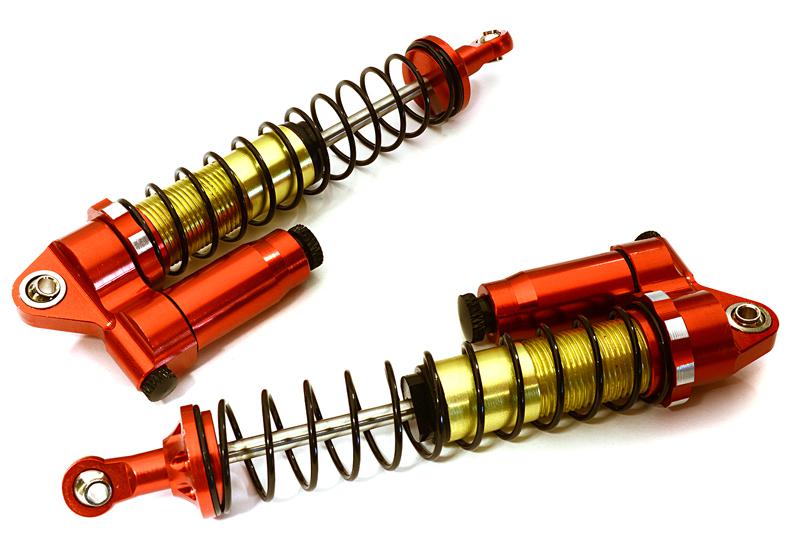 C28071RED Rebound Adj Piggyback Shock (2) for Axial 1/10 & Off-Road Scale Crawler(L=114mm) - Image 1