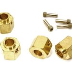 12mm Hex Wheel (4) Hub Brass 10mm Thick (+5mm Offset) for Traxxas TRX-4 Crawler