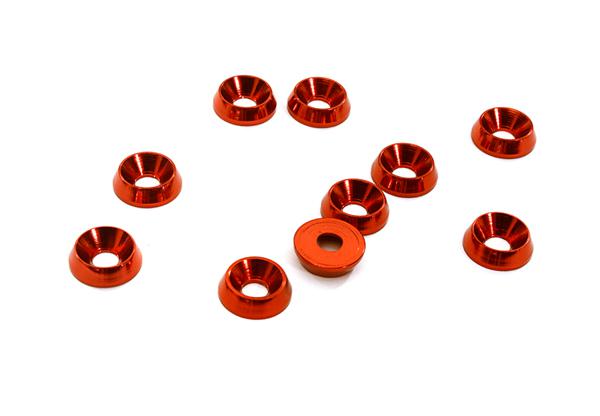 C28129RED Billet Machined M3 Size Color Concave Alloy Washer Kit 10pcs - Image 1