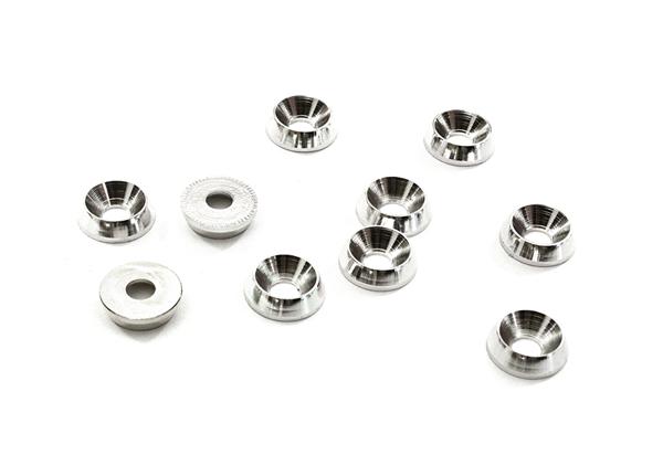 C28129SILVER Billet Machined M3 Size Color Concave Alloy Washer Kit 10pcs - Image 1