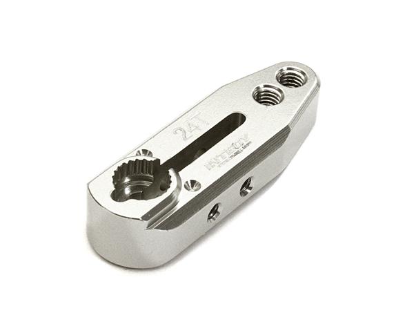 C28144SILVER Billet Machined Alloy Servo Horn 24T for Hitec Type Servo (r=20, 24mm) - Image 1