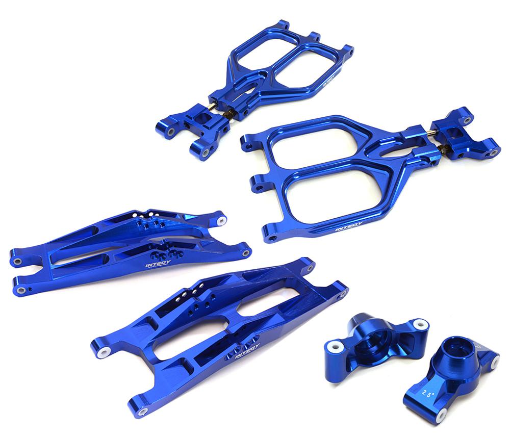 C28155BLUE Billet Machined Rear Suspension Set for 1/10 T-Maxx/E-Maxx 3903/5/8, 4907/8 - Image 1