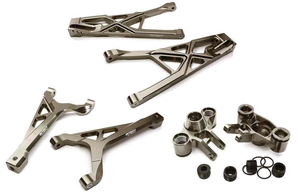 C28157GREY Billet Machined Front Suspension Set for Traxxas 1/10 Scale Summit 4WD - Image 1