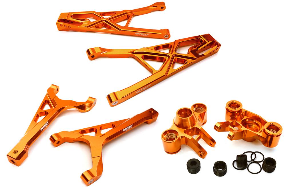 C28157ORANGE Billet Machined Front Suspension Set for Traxxas 1/10 Scale Summit 4WD - Image 1