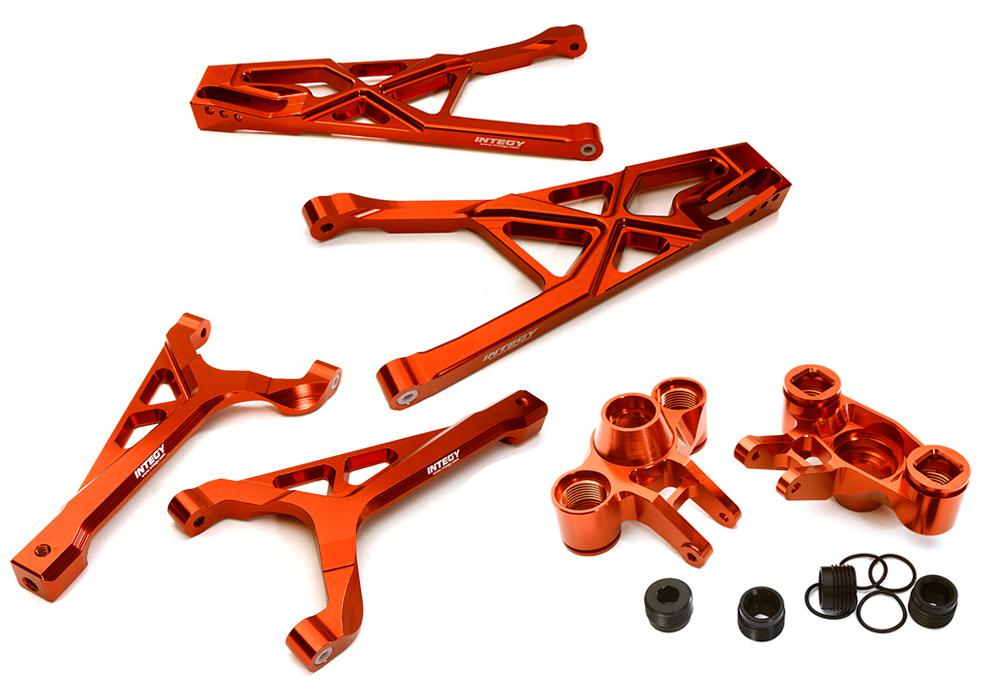 C28157RED Billet Machined Front Suspension Set for Traxxas 1/10 Scale Summit 4WD - Image 1