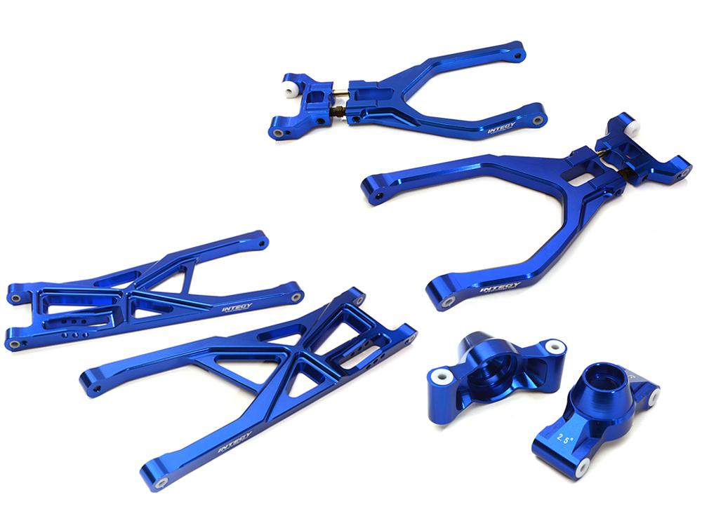 C28158BLUE Blue Billet Machined Rear Suspension Upgrade for Traxxas 1/10 Scale Summit 4WD - Image 1