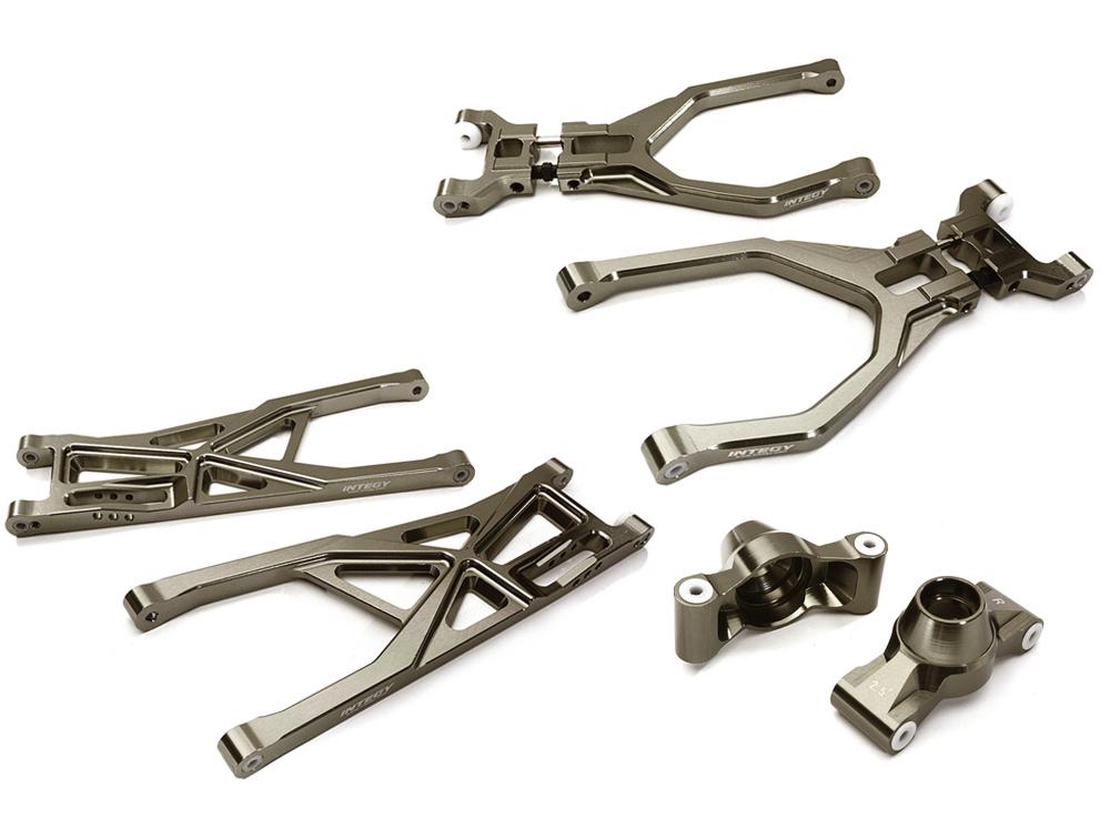 C28158GREY Grey Billet Machined Rear Suspension Upgrade for Traxxas 1/10 Scale Summit 4WD - Image 1