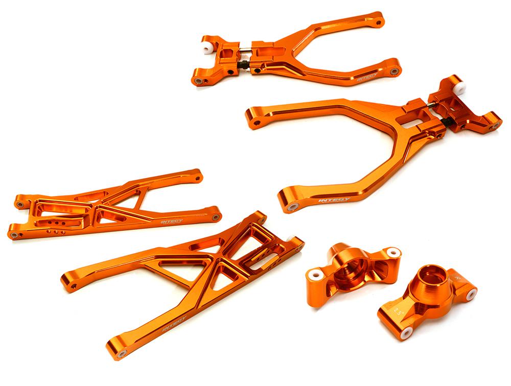 C28158ORANGE Billet Machined Rear Suspension Set for Traxxas 1/10 Scale Summit 4WD - Image 1