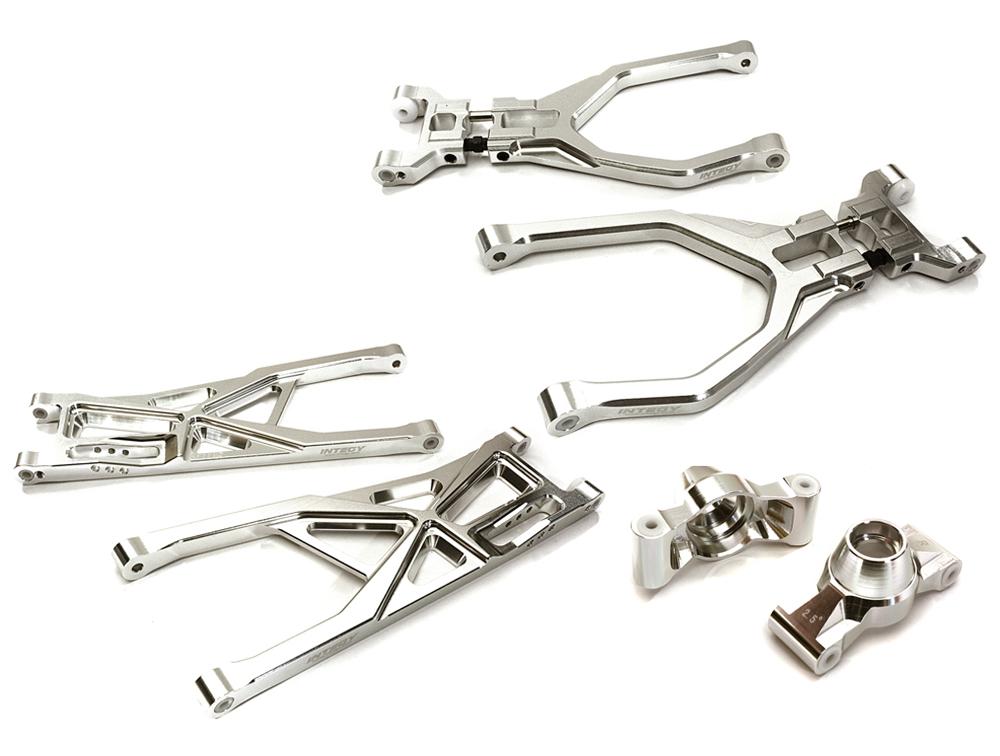 C28158SILVER Silver Billet Machined Rear Suspension Upgrade for Traxxas 1/10 Scale Summit 4WD - Image 1