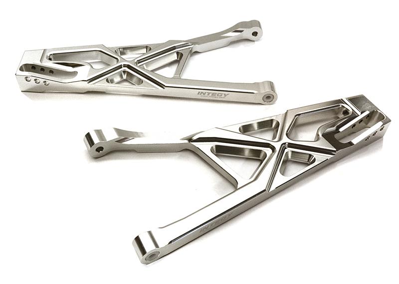 C28170SILVER Billet Machined Front Lower Suspension Arms for Traxxas 1/10 Scale Summit 4WD - Image 1