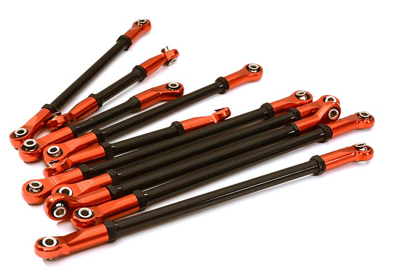 C28195RED Alloy Machined Steering & Suspension Linkage Set(10) for 1/10 TRX-4 (12.8-in WB) - Image 1