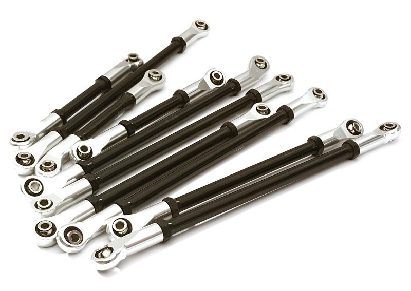 C28195SILVER Alloy Machined Steering & Suspension Linkage Set(10) for 1/10 TRX-4 (12.8-in WB) - Image 1