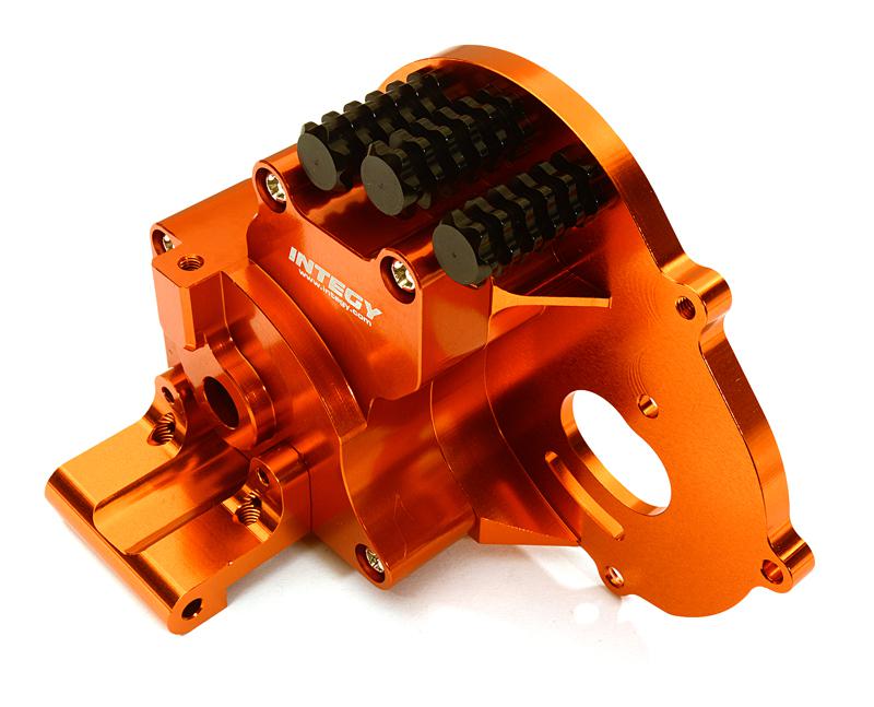 C28196ORANGE Alloy Gearbox Housing for Traxxas 1/10 Stampede 2WD, Rustler 2WD & Bandit 3691A - Image 1