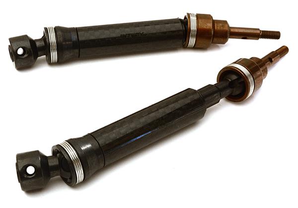 C28219CARBON Dual Joint Telescopic Front Drive Shafts for 1/10 Stampede 4X4 & Slash 4X4 6851X - Image 1