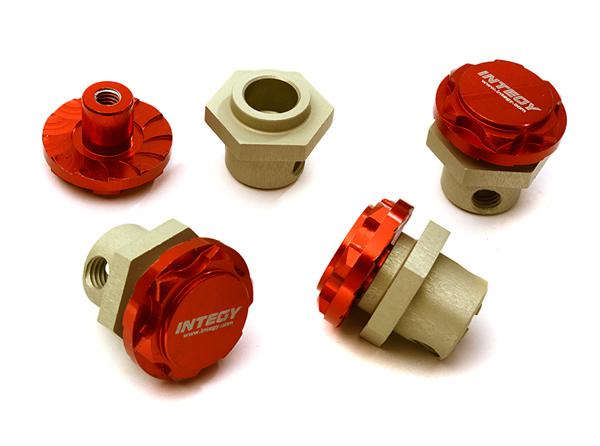 C28221RED Billet Machined 17mm Hex Wheel Hub +6mm Offset (4) for TRX 1/10 Slash & Stampede - Image 1