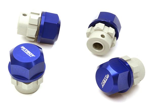 C28222BLUE Billet Machined 17mm Wheel Hex (4) +6mm Offset for T-Maxx, 1/10 Revo & Summit - Image 1