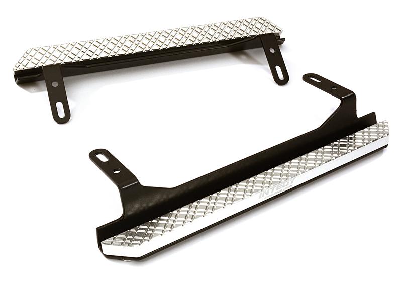 C28227SILVER Alloy Machined Side Step Plate Set for Traxxas TRX-4 Scale & Trail Crawler - Image 1