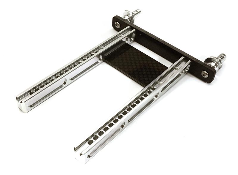 C28234SILVER Adjustable Rear Body Mount & Post Set for Traxxas TRX-4 Scale & Trail Crawler - Image 1