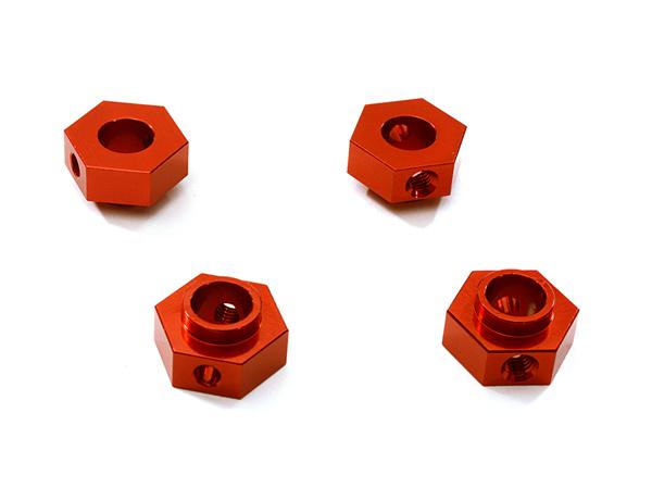 C28237RED Alloy Machined 12mm Hex Wheel (4) Hub 5mm Thick for Traxxas TRX-4 Scale Crawler - Image 1