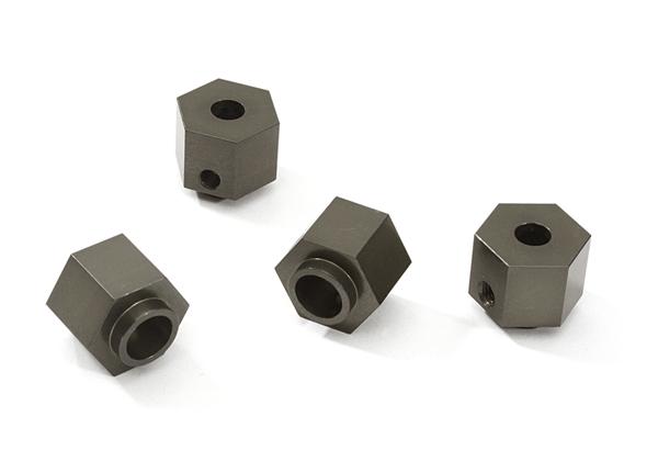 C28238GUN Alloy Machined 12mm Hex Wheel (4) Hub 9mm Thick for Traxxas TRX-4 Scale Crawler - Image 1