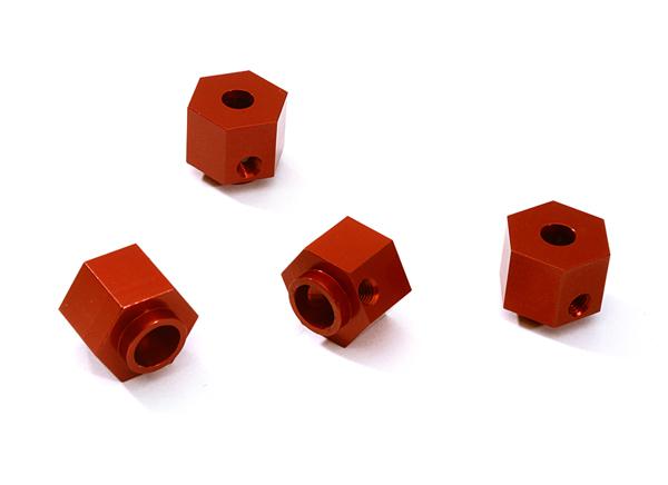 C28238RED Alloy Machined 12mm Hex Wheel (4) Hub 9mm Thick for Traxxas TRX-4 Scale Crawler - Image 1