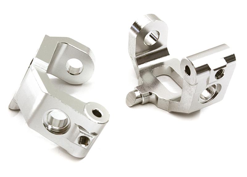 C28350SILVER Billet Machined Silver Caster Blocks for Traxxas 1/10 4-Tec 2.0 - Image 1
