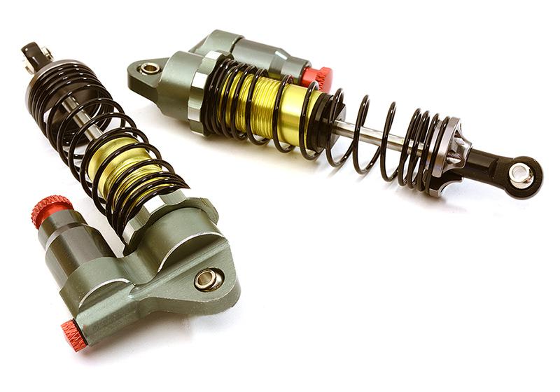 C28384GUN Alloy 90mm Piggyback Shock(2) w/ Rebound Adjust for SCX-10, SCX10 II & SCX10 III - Image 1