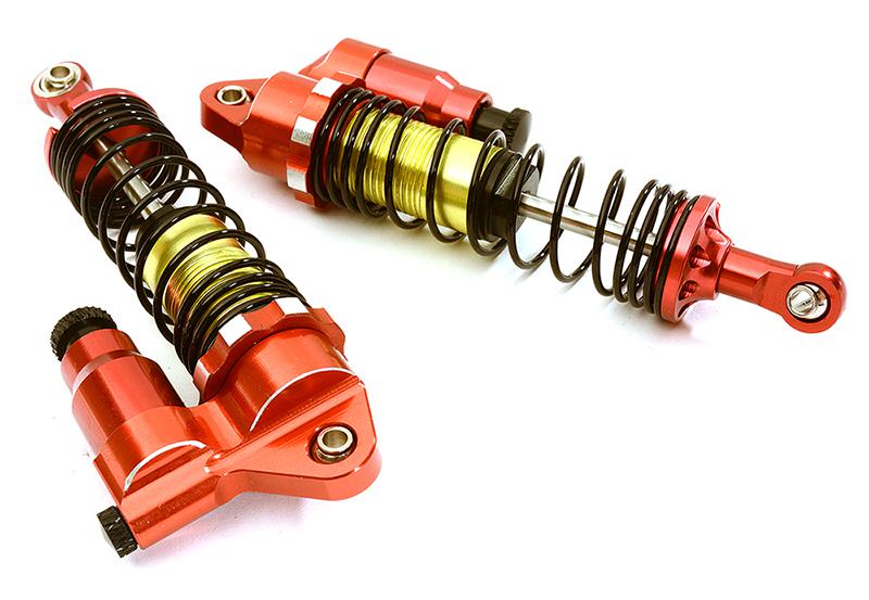 C28384RED Alloy 90mm Piggyback Shock(2) w/ Rebound Adjust for SCX-10, SCX10 II & SCX10 III - Image 1