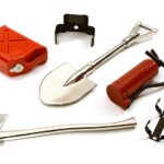 Realistic 1/10 Scale Fire Extinguisher, Axe, Jerry Can & Shovel Set for Off-Road