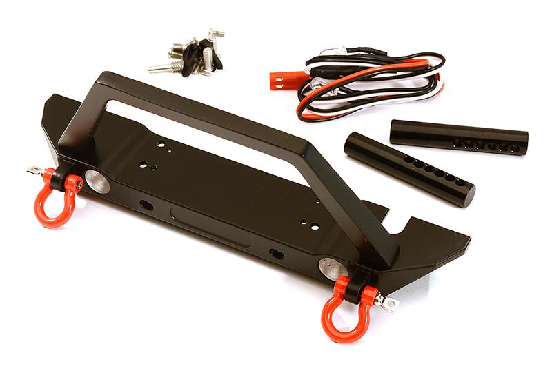 C28396 Realistic Front Alloy Bumper w/ LED for TRX-4 & SCX10 II w/ 40-43mm Mount - Image 1