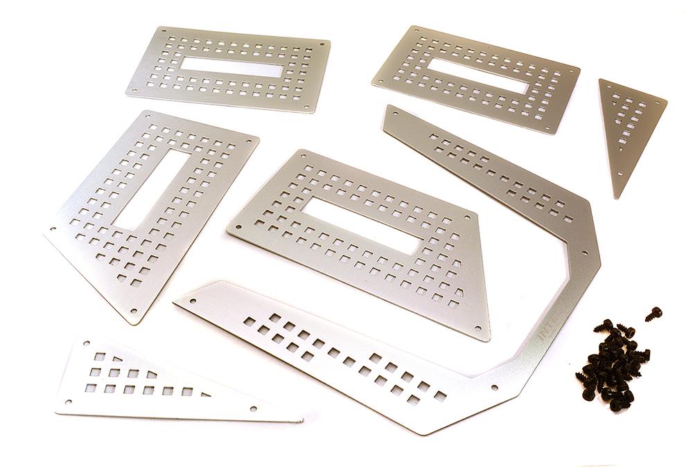 C28399SILVER Realistic Silver Metal Armor Plates for Traxxas TRX-4 Tactical Unit - Image 1