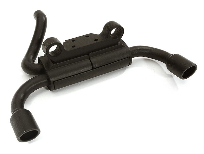C28403 Realistic Rear Mount Exhaust System for Axial 1/10 SCX-10 w/ 43mm Bumper Mount - Image 1