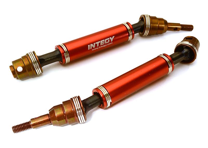 C28407RED Telescopic Front Universal Drive Shaft(2) for 1/10 Slash 4X4, Stampede 4X4 6851X - Image 1