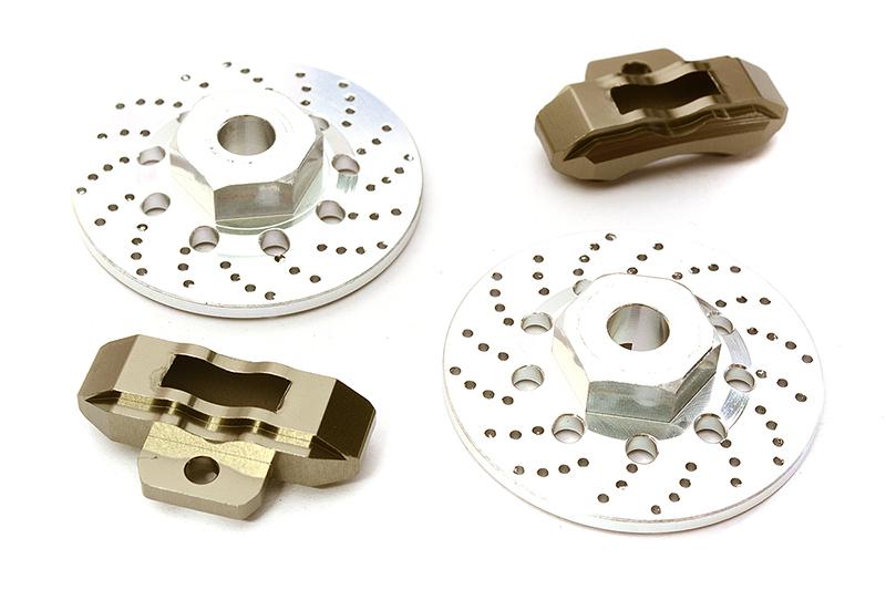 C28425GREY Realistic Alloy Rear Brake Disc (2) for Traxxas 1/10 4-Tec 2.0 - Image 1