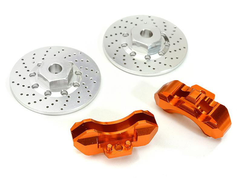 C28426ORANGE Realistic Alloy Front Brake Disc (2) for Traxxas 1/10 4-Tec 2.0 - Image 1