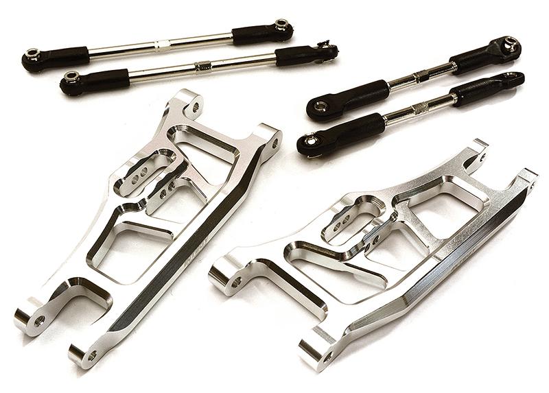 C28446SILVER Machined Extended 34mm Front Suspension Conversion for 1/10 Slash 2WD 2530A - Image 1