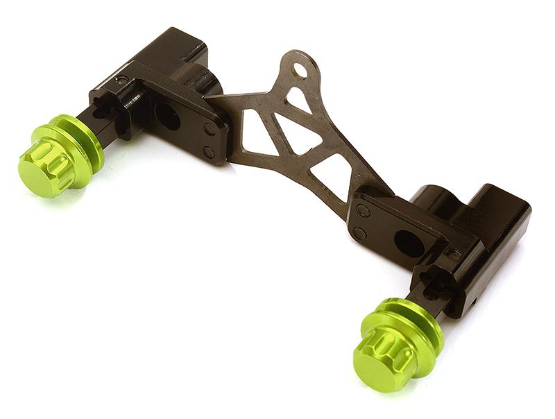 C28447GREEN Adjustable Front Body Mount & Post Set for Traxxas 1/10 4-Tec 2.0 - Image 1
