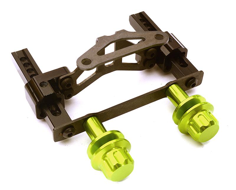 C28448GREEN Adjustable Rear Body Mount & Post Set for Traxxas 1/10 4-Tec 2.0 - Image 1