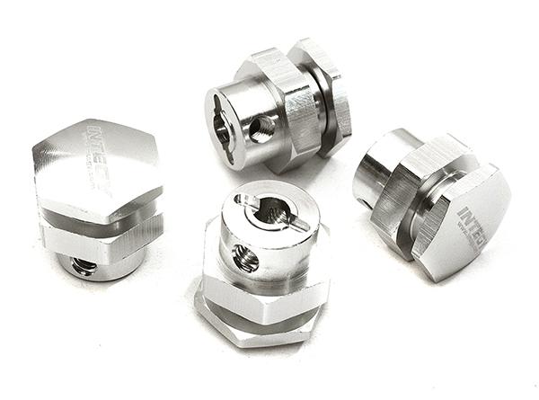 C28451SILVER Billet Machined 17mm Wheel Adapters (4) for Traxxas 1/10 Stampede 4X4 - Image 1