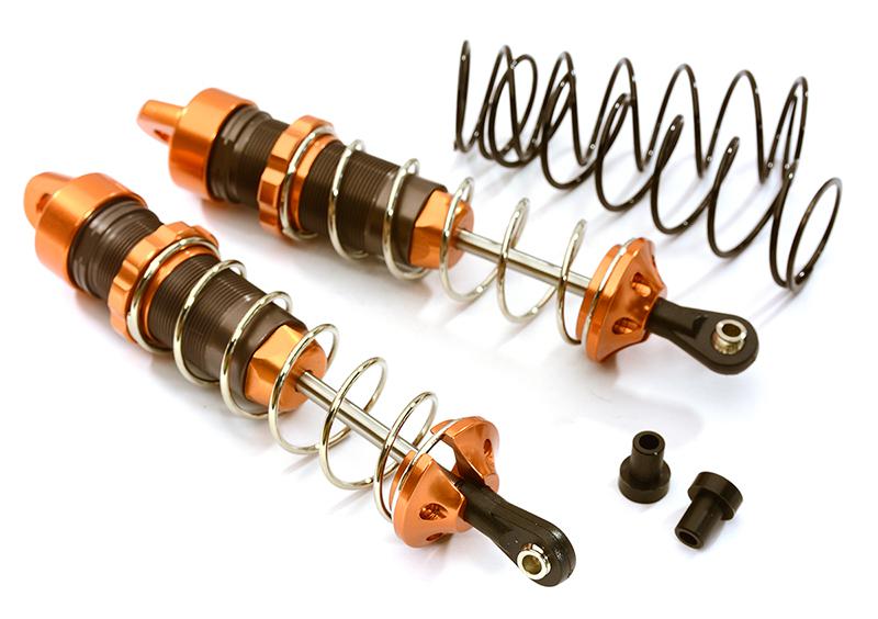 C28475ORANGE Machined 105mm Rear Big Bore Shocks for Traxxas 1/10 Stampede, Rustler & Slash - Image 1